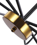 Close-up of 8 Light Farmhouse Chandelier With Dope Black And Gold Finish Modern Candle Pendant Lighting For Kitchen Island