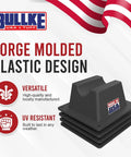 BullKE four-pack rooftop pipe support, black molded plastic, 6x6x3 in, UV resistant