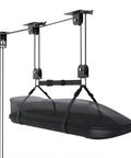 Beefy Cargo Box Ceiling Hoist With 3 Pulleys, Heavy Duty Garage Lift System Holds Up To 150 Lbs installed with roof box
