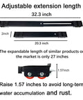 Two Pack Heavy Duty Extensible Appliance Roller Set with adjustable length 20.3 to 32.3 inches, 2 inch wide, 1.57 inch high