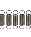uxcell 5-pack extended tension springs with dual hooks, steel, 0.04 in wire diameter.