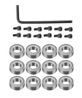 Top Shelf Router Bit Replacement Bearing Kit With Top Mounted Ball Guide For Dead Nuts Accuracy And Reliable Woodworking Swaps That Guarantee Smooth Sailing Always, showing bearings, screws, and hex tool.