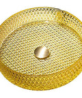 s Sink - Tempered Bathroom Vessel Basin for Bar, Cloakroom, Countertop with Accessories - Design for Home Decor in yellow glass