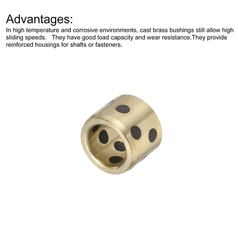 5 Pack Sleeve Bearings 13mm ID 19mm OD Wrapped Oilless Brass Graphite Bushings for automation use