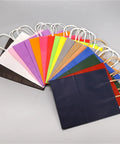 Colorful Handle Kraft Paper Bags Set, 50 Or 100 Pack, Shop In Style For Weddings And Parties, Eco Friendly Rose Red, 21X14X27 CM