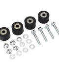 Upgrade Your Ride With This Heavy Duty YFZ350 And Banshee Chain Roller Kit Featuring Tough Iron Bearings For Smooth Shifting And Extended Drive Life On 1987 To 2006 Models Plus Reliable Performance. Chain roller kit with 4 black rollers, bolts, washers, and nuts
