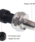 0-100 Psi Oil Pressure Sensor Transmitter With One Eighth Inch NPT Thread 316 Stainless Steel Body 0.5-4.5V Output