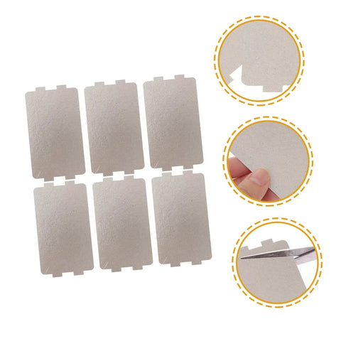 Six Piece Microwave Oven Mica Sheet Insulation And Waveguide Cover Heat Resistant Crisper Liner Splatter Shield Set For Microwave Replacements