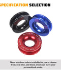 Heavy Duty Aluminum Winch Snatch Block Recovery Ring for ATV UTV SUV Trucks, Universal Towing Ring and Pulley System Accessory, Durable Aluminum Alloy, Built Tough for Real Off Road Recoveries, Red, 3 color options