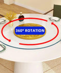 Huge 43 Inch Tempered Glass Lazy Susan Turntable For Dining Tables Smooth As Butter 360 Spin on dining table with dishes.