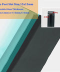 Level Up Your Outdoor Setup With This Game Changing Black Steel Glass Railing Kit Designed For Wide Decks And Covered Patios To Deliver Crisp Sight Lines And Simple Adjustable Height Mounting, showing post slot size 15x15mm.