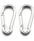 Rock Solid M8 Stainless Steel Ceiling And Wall Mount Hooks For Outdoor Hammocks And Patio Swings Heavy Duty Suspension Anchors With U Shaped Base Plates And Snap Hooks, spring snap carabiners.