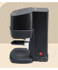 Automatic Electric Coffee Tamper For 58mm Portafilter Adjustable Espresso Presser Machine in black with button and flat base.