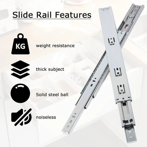 10 Pairs 22 Inch Soft Close Drawer Slides Heavy Duty Side Mount Cabinet Glides With Ball Bearing Beefy 110LB Capacity display