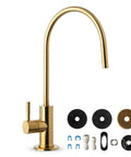 iSpring GA1-G Drinking Water Faucet, Brushed Gold, Lead-Free Brass, featuring a top-mount design for easy installation.