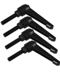 4 Pack Alloy Clamping Handle Tightening Lever Set For Machines, Furniture, And Electronics, Heavy Duty Quick Clamp Handles With Secure Locking System, Versatile Durable Easy Grip For DIY Projects And Industrial Use, black threaded handles