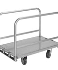 Built Tough Steel Platform Truck Dolly With Two Thousand Five Hundred Lb Load Rating Triple Side Handles on smooth casters.