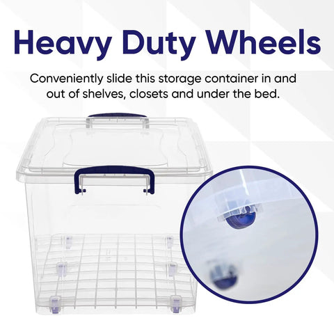 Clear Storage Bins With Lids Featuring Smooth Rolling Wheels For Effortless Home Organization Built Bpa Free Heavy Duty Plastic Tote Boxes Designed To Kick The Clutter And Keep Your Digs Clean Without Any Fuss Or Extra Work