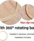 Dope Rustic Wood Lazy Susan Turntable with 360-degree rotating base, non-slip mat detail, eco-friendly solid wood