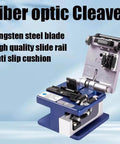 Pro Grade 3 In One Fiber Optic Tool Kit With Cold Welding Cleaver Three Port Stripper And FTTH Pliers in blue and silver
