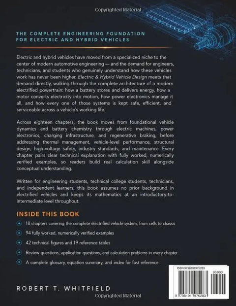 Back cover of Electric And Hybrid Vehicle Design Straight Shooter Guide To Modern Powertrains Battery Systems and Core Engineering Concepts.