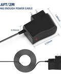 5V 0.6A AC DC Adapter Charger 3.5x1.35mm Plug For TP-Link TO50060-2B1 Power Supply with dimensions shown