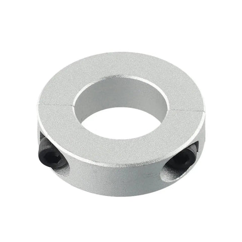 Heavy Duty 4 Pack Adjustable Shaft Collars Size 12 To 38mm ID Made From Carbon Steel With Zinc Plating, shown closed clamp