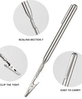 Set Of 2 Extendable Telescoping Clip Roach Clips For Joints And Jewelry Heavy Duty Steel Wire Clamp with close-up and extended views.