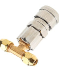Three Way Air Joint For Air Blow Guns And Pneumatic Fittings Fits Trucks And Trailers One Quarter Inch Inlet 6mm Outlet close-up view