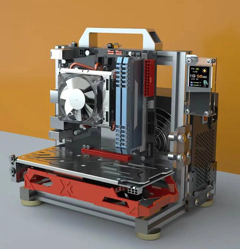 Open Frame Test Bench PC Case With Aluminum Frame Chassis For MicroATX ITX Motherboards, Vertical Overclocking Ready