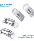 DIY Hose Clamp System Kit With 9.8 Ft Band And Six Fasteners, 304 stainless steel components showing worm gear detail