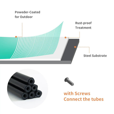Powder-coated rust-proof steel tubes with screws for Garden Arch Arbors For Outdoor Climbing Plants Black Metal Trellis Arch Kit.