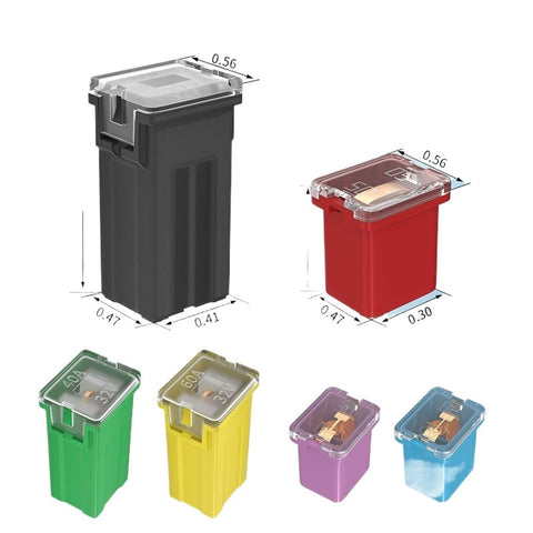 Assorted colored fuses from 36 Piece Jcase Fuse Box Kit For Cars With High And Low Profile Box Fuses Includes 20A 30A 40A 50A 60A And 80A Plus Easy Install Guides For Quick Swap And Safe Power Distribution In Auto Electrical Systems