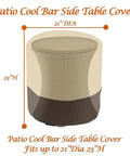 Outdoor Patio Bar Table Cover For Round 21 Inch Diameter And 23 Inch High Fits Keter 7.5 Gallon Cool Bar End Tables
