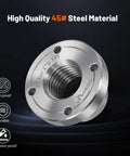 Rock Solid Heavy Duty Steel Wood Lathe Faceplate With No Sweat Mounting Threads And Four Bolt Clamping Holes For Serious Wood Turning Projects That Require Tough Durability And Pro Level Performance, 2 inch 45# steel material with threaded center.