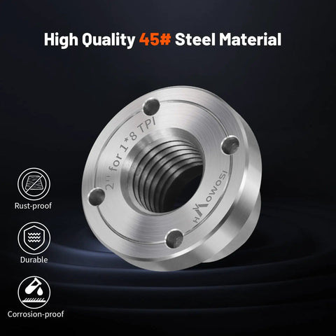 Rock Solid Heavy Duty Steel Wood Lathe Faceplate With No Sweat Mounting Threads And Four Bolt Clamping Holes For Serious Wood Turning Projects That Require Tough Durability And Pro Level Performance, 2 inch 45# steel material with threaded center.