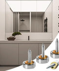 Stainless Steel Mirror Screws 16mm Silver Decorative Glass Fixings With Copper Washers For Bathroom Wall Mounted Mirror Slick Hardware Kit