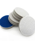 Grab These 40Pcs Flocking Sanding Sponge Discs With Hook And Loop Backing, featuring round gray and blue pads for polishing.