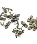 Mini Swing Arm Clasp Latch Set Vintage Style Toggle Hasps For Suitcases And Jewelry Boxes Left And Right Curved Hasp Hook Bronze Metal Catch With 6 Locks And 24 Screws 27x23mm