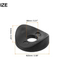 Pack Of Ten Extra Tough Nylon Spring Deck Washers, Top Shelf Concave Plastic Spacers For Seamless Machine Assembly And No Nonsense DIY Builds, Matte Black Hardware size measurement image of 8mm and 25mm.