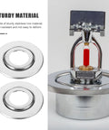 Top Shelf Adjustable Fire Sprinkler Cover Plates 10 Pack Double Layer Escutcheon with silver finish and sprinkler for ceiling installation.