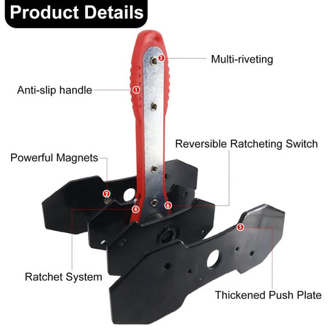 Brake Caliper Press Tool With 360 Degree Swing Ratchet Piston Compressor Pad Spreader DIY Ready Pro Grade And Two Extra Steel Plates, Adjustable From 1.57 To 2.76 Inches For Double And Four Piston Calipers Red with anti-slip handle and ratchet system.