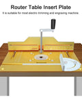 Slick Aluminum Router Table Insert Plate With Precision Center Bushing For Rock Solid Wood Milling and Trimming Heavy Duty Flip Mount Board.