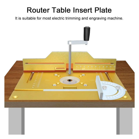 Slick Aluminum Router Table Insert Plate With Precision Center Bushing For Rock Solid Wood Milling and Trimming Heavy Duty Flip Mount Board.