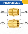 10 Pack Brass Pipe Fittings 1 Inch Male Adapter and 1 Inch Female Adapter NPT Hex Nipples for Plumbing