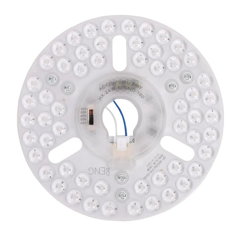 AUNMAS 6.30in LED Ceiling Fan Light Retrofit 5CCT Adjustable 3000K-6500K round LED light module with multiple bulbs.