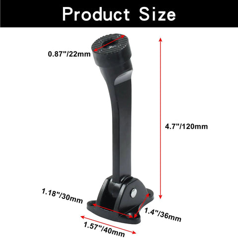 Heavy Duty Kickdown Door Stopper With Anti Slip Rubber Tip 4.7 Inch Two Pack Bottom Of Door Holder shown with measurements