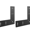 Heavy Duty L Shaped Flat Bracket Mending Plate Black Powder Coated Steel For Furniture Repair Indoors Outdoors 3mm Thick Two Pack Durable
