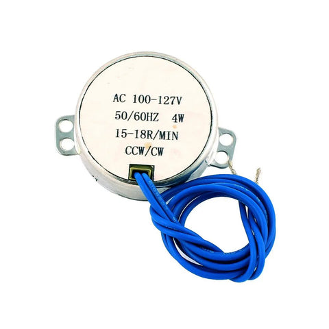 4W AC Synchronous Motor 100 127V With Round Shaft CCW CW Direction 15 To 18 RPM Compact Design With 40 Cm Cable