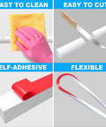 Flexible 98 Inch Peel-And-Stick Quarter Round Molding Made Of Silicone Rubber Water Barrier, easy clean and cut, self-adhesive